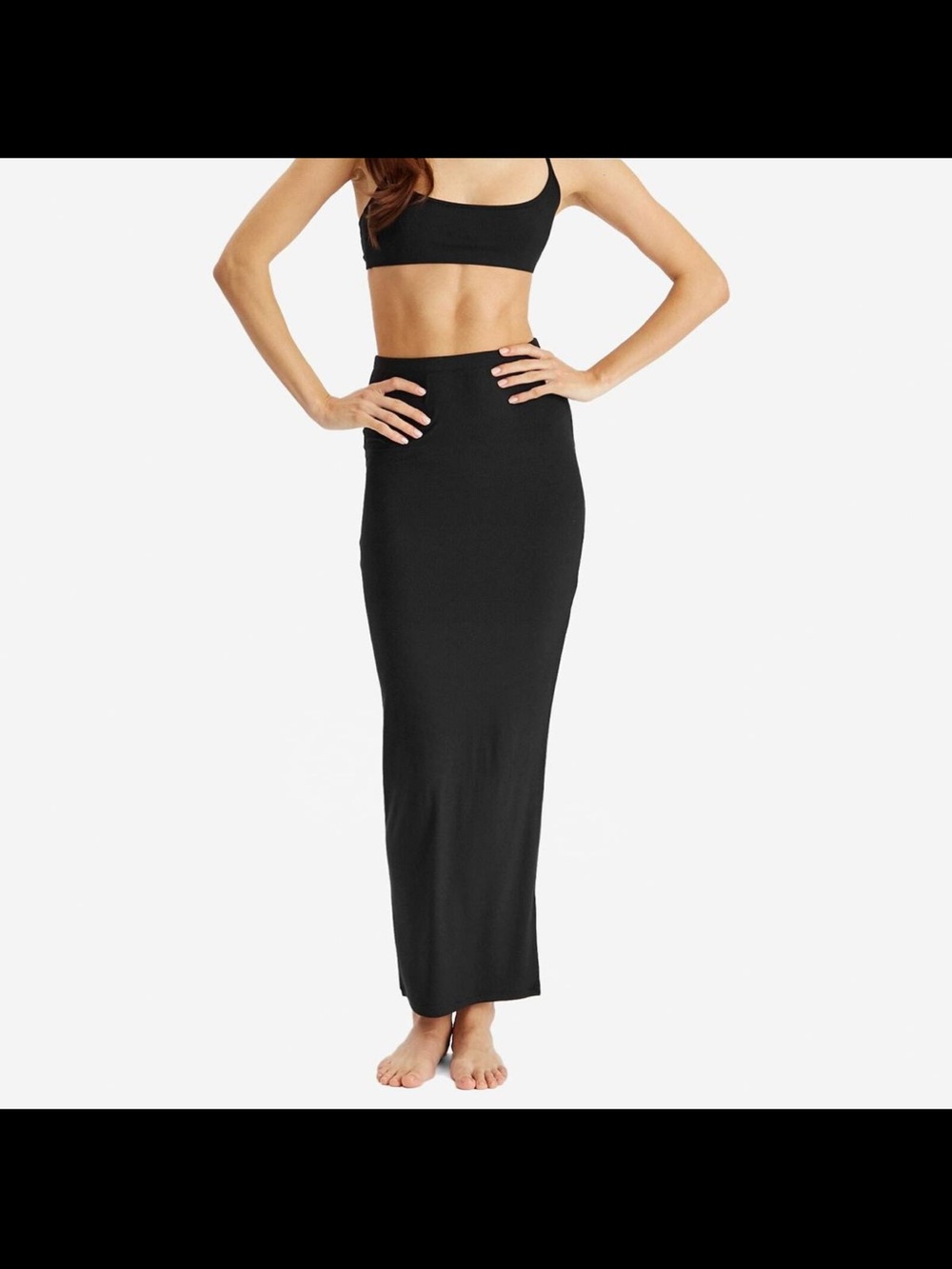 SKIMS Soft Lounge Long Skirt in Onyx